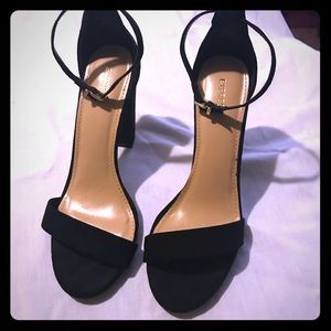 Express Faux Suede Thick Heeled Sandles